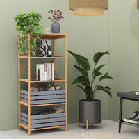 Vicco Libreria Bambù 48.3 x 144 cm con 5 scomparti