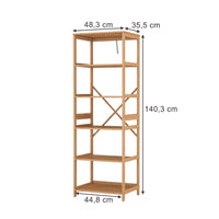 Vicco Libreria Bambù 48.3 x 140.3 cm con 6 scomparti