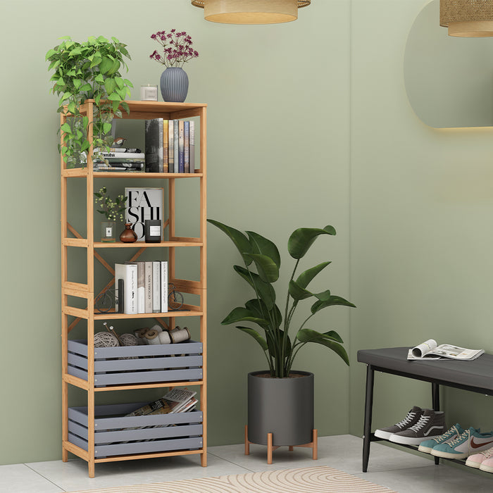 Vicco Libreria Bambù 48.3 x 140.3 cm con 6 scomparti