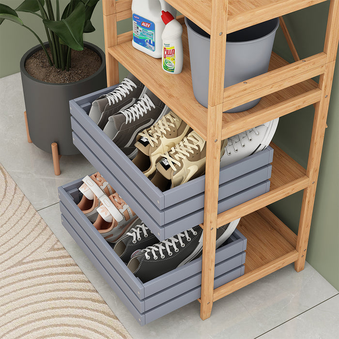 Vicco Libreria Bambù 48.3 x 140.3 cm con 6 scomparti