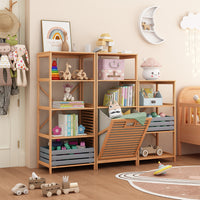 Vicco Mobiletto da bagno Bambù 48.3 x 114 cm con cesto portabiancheria