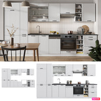 Vicco Cucina componibile Casa di campagna bianca/bianco 355 cm , PL Rovere