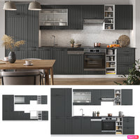 Vicco Cucina componibile Antracite casa di campagna/bianco 355 cm , PL Antracite