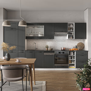 Vicco Cucina componibile Antracite casa di campagna/bianco 355 cm , PL Marmo