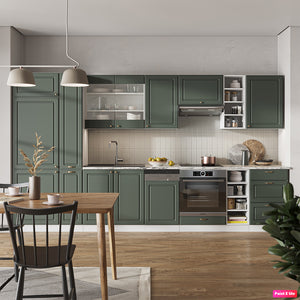 Vicco Cucina componibile Verde-oro Country House/Bianco 355 cm , PL Marmo