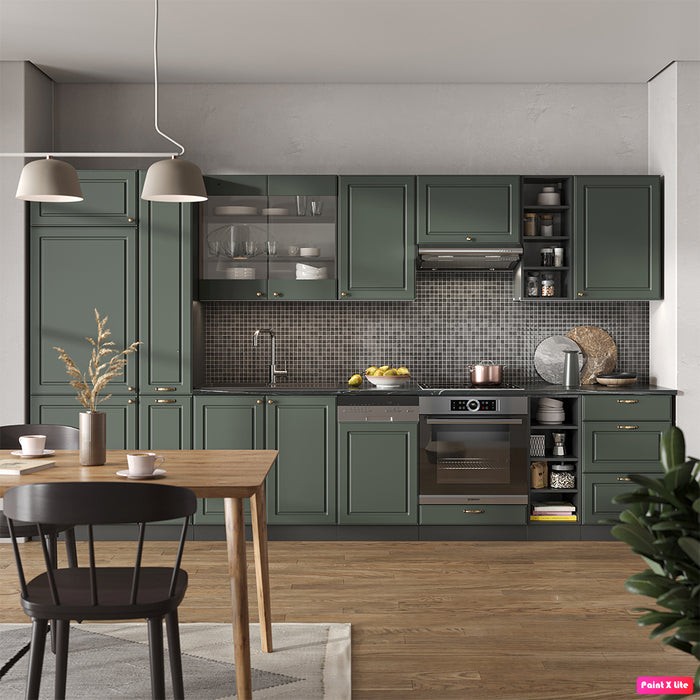 Vicco Cucina componibile Verde-oro Country House/Antracite 355 cm , PL Marmo