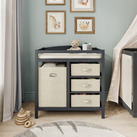 Vicco Fasciatoio Antracite 85 x 87 cm con cassetti in tessuto