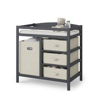 Vicco Fasciatoio Antracite 85 x 87 cm con cassetti in tessuto