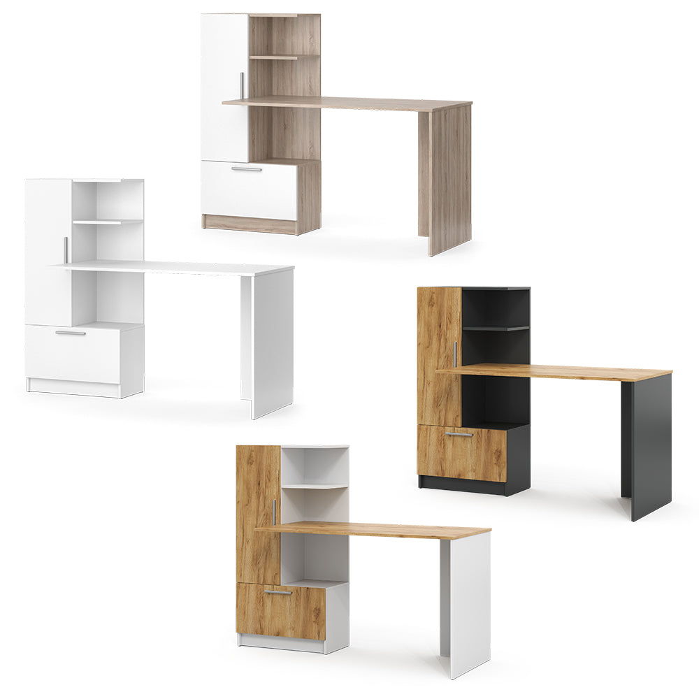 Vicco Scrivania Rovere bianco/dorato 150 x 59 cm