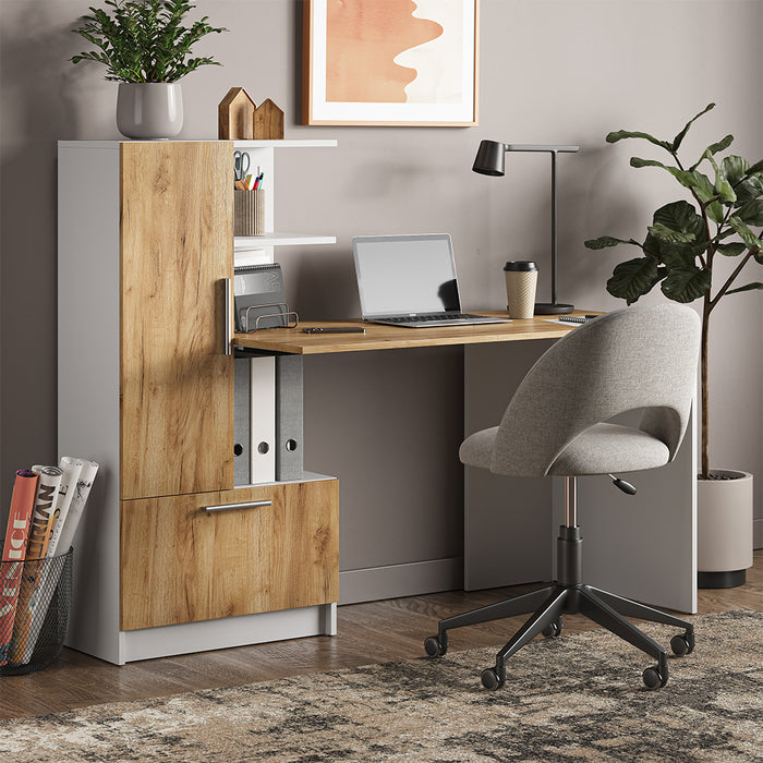 Vicco Scrivania Rovere bianco/dorato 150 x 59 cm