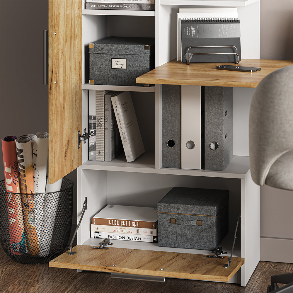 Vicco Scrivania Rovere bianco/dorato 150 x 59 cm