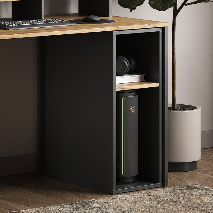 Vicco Mobiletto per PC Antracite/quercia dorata 28.5 x 50 cm 2 scomparti