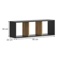 Vicco Libreria da parete Antracite/quercia dorata 90 x 30 cm Set di 2