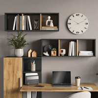 Vicco Libreria da parete Antracite/quercia dorata 90 x 30 cm Set di 2