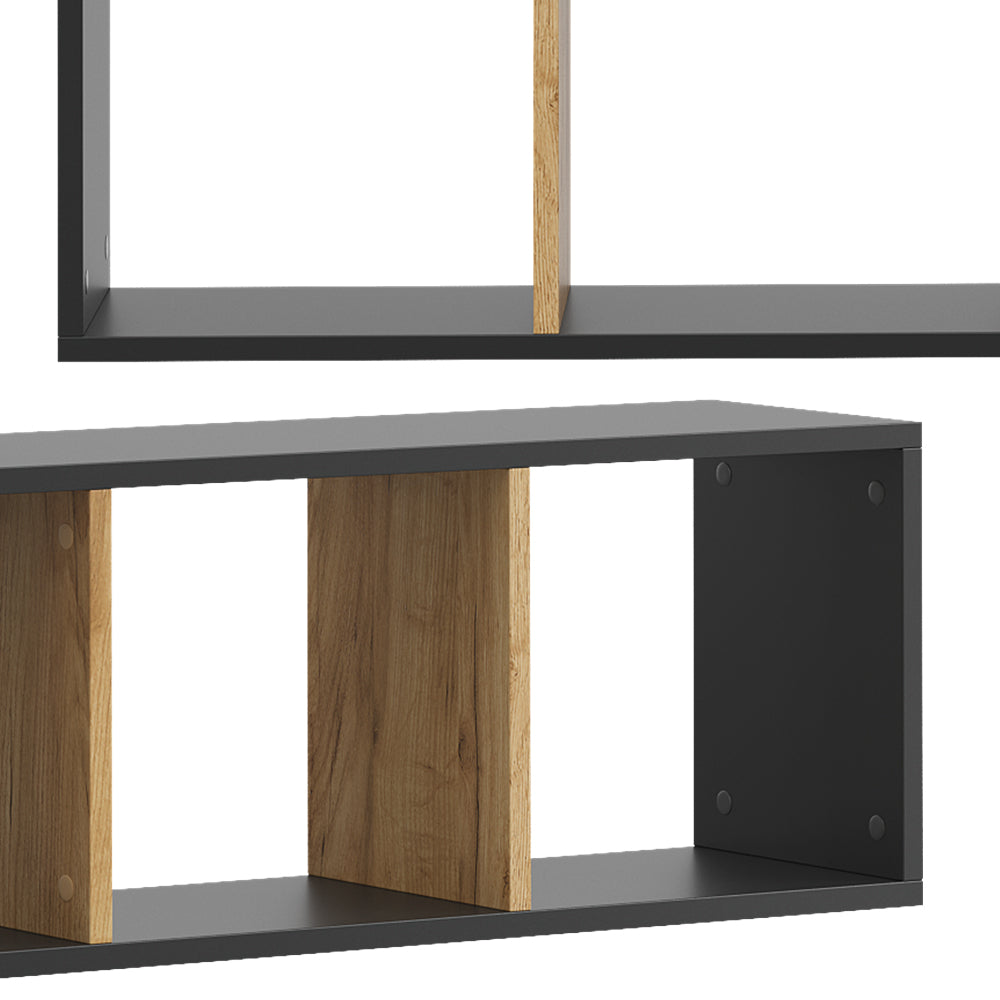 Vicco Libreria da parete Antracite/quercia dorata 90 x 30 cm Set di 2