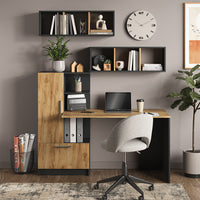 Vicco Libreria da parete Antracite/quercia dorata 90 x 30 cm Set di 2