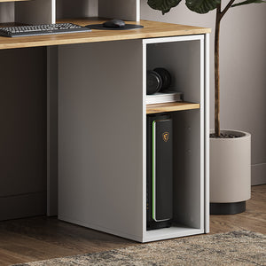 Vicco Mobiletto per PC Rovere bianco/dorato 28.5 x 50 cm con 2 scomparti aperti