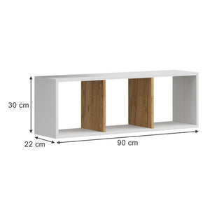 Vicco Scaffale a muro Rovere bianco/dorato 90 x 30 cm Set di 2