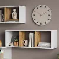 Vicco Scaffale a muro Rovere bianco/dorato 90 x 30 cm Set di 2