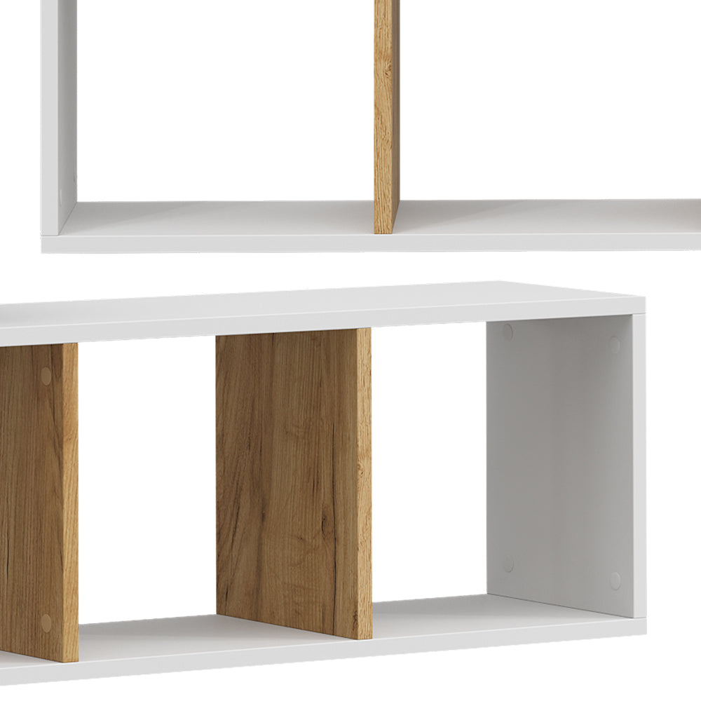 Vicco Scaffale a muro Rovere bianco/dorato 90 x 30 cm Set di 2