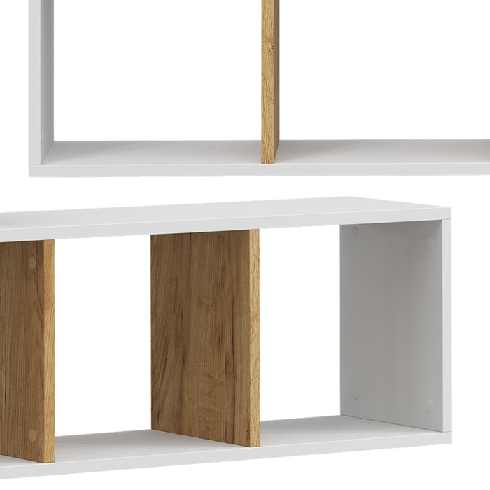 Vicco Scaffale a muro Rovere bianco/dorato 90 x 30 cm Set di 2