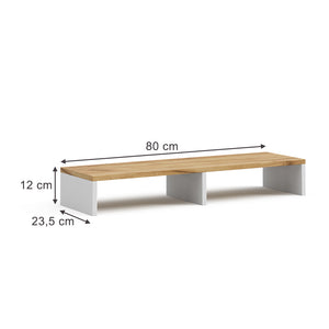 Vicco Supporto per monitor Rovere bianco/dorato 80 x 12 cm