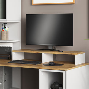 Vicco Supporto per monitor Rovere bianco/dorato 80 x 12 cm