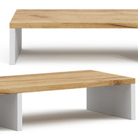 Vicco Supporto per monitor Rovere bianco/dorato 80 x 12 cm