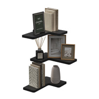 Vicco Scaffale ad angolo Nero 40.5 x 2.5 cm Set di 3