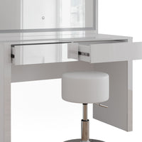 Vicco Tavolo da toilette Bianco lucido/bianco 110 cm con specchio LED e sgabello