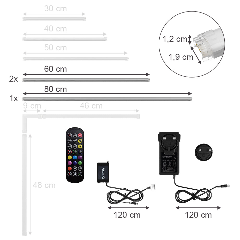 Vicco Striscia LED Bianco 200 cm