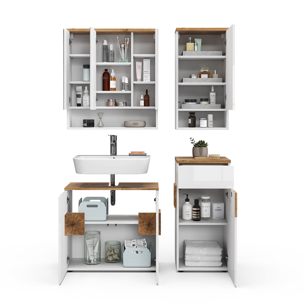 Vicco Set di mobili da bagno Bianco 4 parti