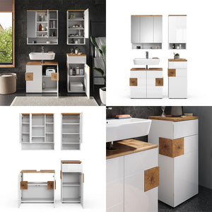 Vicco Set di mobili da bagno Bianco 4 parti