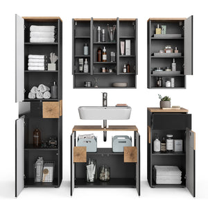 Vicco Set mobili bagno Antracite 5 parti