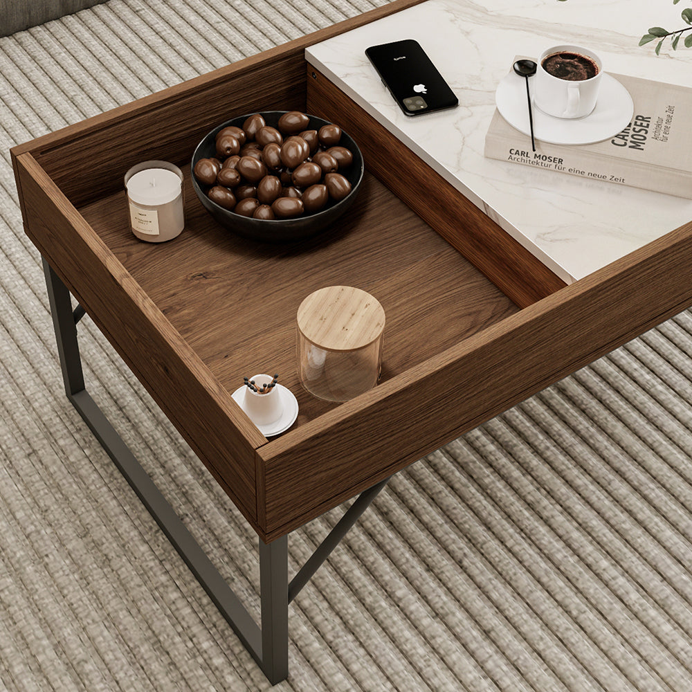 Vicco Tavolino da salotto Noce 105 x 50 cm