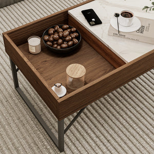 Vicco Tavolino da salotto Noce 105 x 50 cm