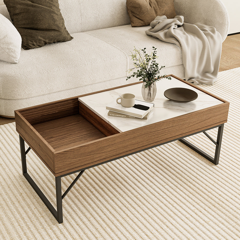 Vicco Tavolino da salotto Noce 105 x 50 cm