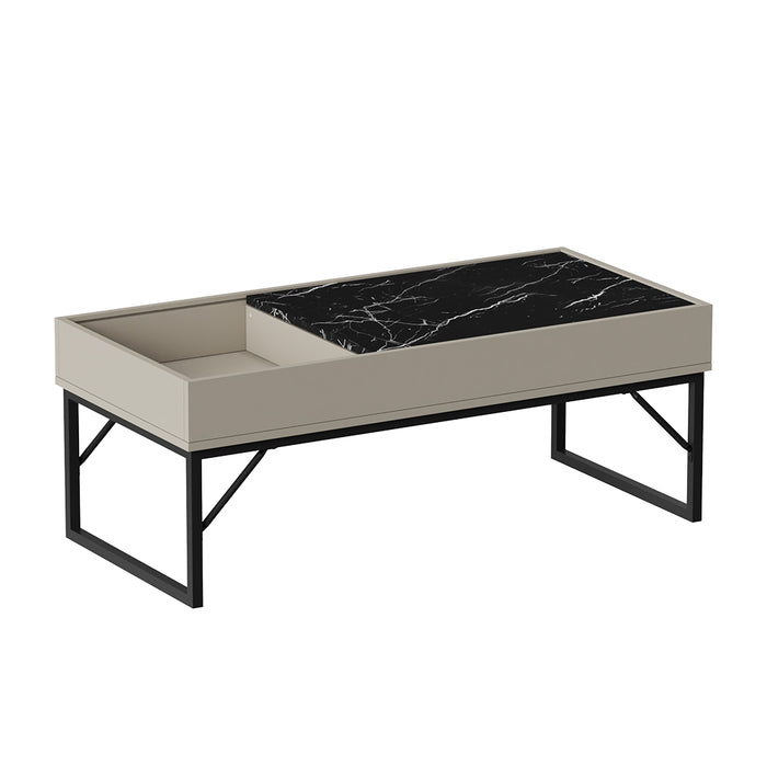 Vicco Tavolino da salotto Bianco crema 105 x 50 cm