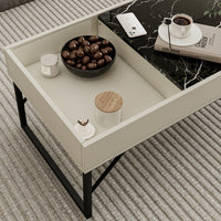 Vicco Tavolino da salotto Bianco crema 105 x 50 cm