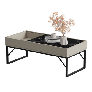 Vicco Tavolino da salotto Bianco crema 105 x 50 cm