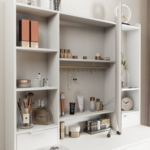 Vicco Tavolo da toilette Bianco 105 cm con specchio a LED