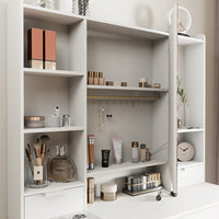 Vicco Tavolo da toeletta Bianco 105 cm con specchio LED e sgabello