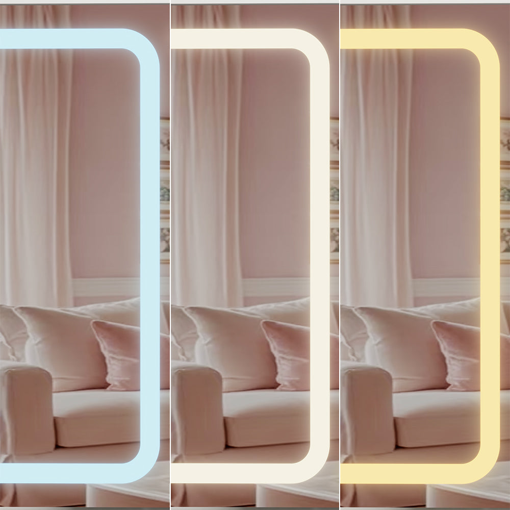 Vicco Tavolo da toeletta Bianco 105 cm con specchio LED e sgabello