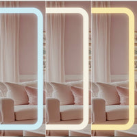 Vicco Tavolo da toeletta Bianco 105 cm con specchio LED e sgabello