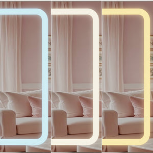 Vicco Tavolo da toeletta Bianco 105 cm con specchio LED e sgabello