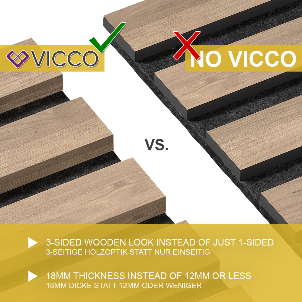 Vicco Pannelli a parete Noce 4 pezzi