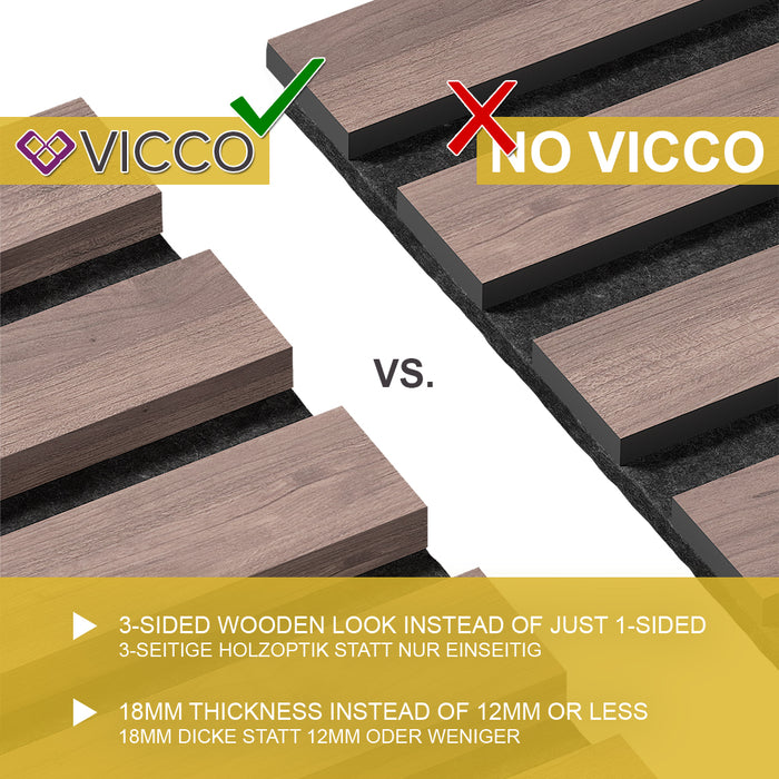 Vicco Pannelli a parete Noce/marrone 4 pezzi