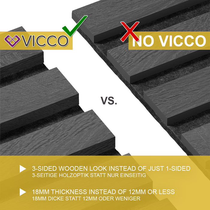 Vicco Pannelli a parete Quercia nera 12 pezzi