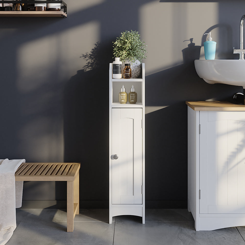 Vicco mobiletto bagno Bianco 18 x 81 cm con 5 scomparti