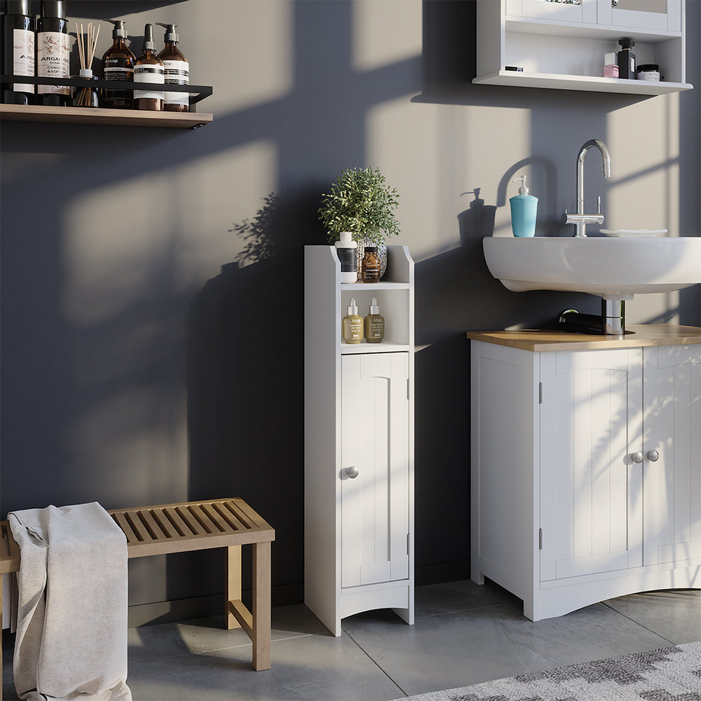 Vicco mobiletto bagno Bianco 18 x 81 cm con 5 scomparti